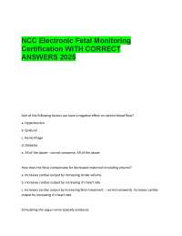 NCC Electronic Fetal Monitoring Certification Study Guide with Correct Answers