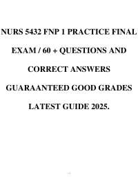 FNP Practice Final Exam Guide: Questions and Answers for Nursing Students
