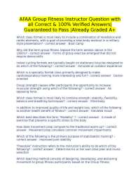 AFAA Group Fitness Instructor Exam Questions and Answers