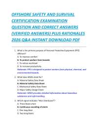 OFFSHORE SAFETY AND SURVIVAL CERTIFICATION EXAMINATION QUESTION AND CORRECT ANSWERS