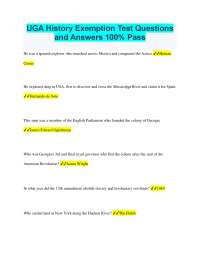 UGA History Exemption Test: Q&A for Exam Prep