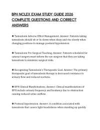 BPH NCLEX EXAM STUDY GUIDE 2026 COMPLETE QUESTIONS AND CORRECT ANSWERS