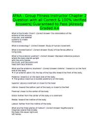 AFAA Group Fitness Instructor Exam Questions and Answers