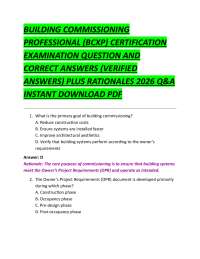 BUILDING COMMISSIONING PROFESSIONAL (BCXP) CERTIFICATION EXAMINATION QUESTION