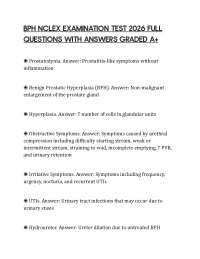 BPH NCLEX EXAMINATION TEST 2026 FULL QUESTIONS WITH ANSWERS GRADED A+