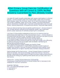 AFAA Primary Group Exercise Certification Exam Questions and Answers
