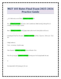 MGT 103 Bates Final Exam 2025-2026 Practice Guide