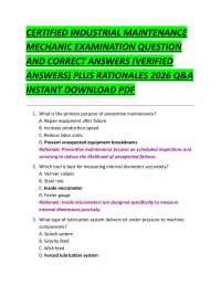 Industrial Maintenance Mechanic Exam Q&A: 2026 Verified Answers