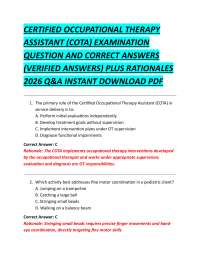 COTA Exam Prep: Questions, Answers, and Rationales for Occupational Therapy Assistants