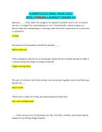 Cosmetology Final Exam Q&A (2025-2026) - Graded A+
