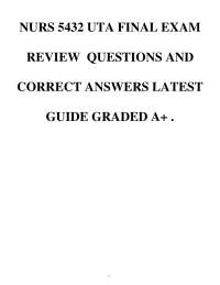 NURS 5432 UTA Final Exam Review: Questions and Answers