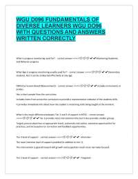 Fundamentals of Diverse Learners: Q&A Review