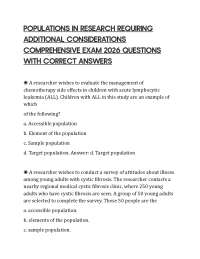 POPULATIONS IN RESEARCH REQUIRING ADDITIONAL CONSIDERATIONS COMPREHENSIVE EXAM 2026 QUESTI