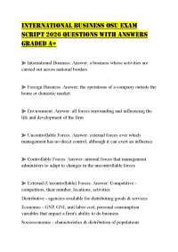 INTERNATIONAL BUSINESS OSU EXAM SCRIPT 2026 QUESTIONS WITH ANSWERS GRADED A+