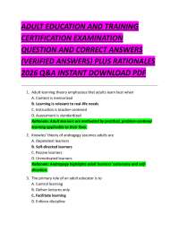 Adult Education and Training Certification Exam Q&A