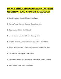 DANCE BUNDLED EXAMS 2026 COMPLETE QUESTIONS AND ANSWERS GRADED A+