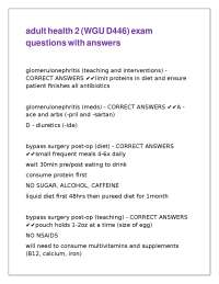 Medical Exam Questions and Answers: Key Concepts and Interventions