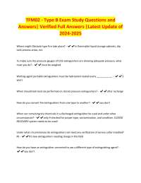 Fire Extinguisher Exam Study Questions and Answers 2024-2025
