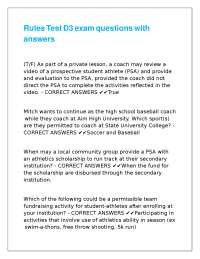 D3 Exam Questions and Answers: NCAA Compliance