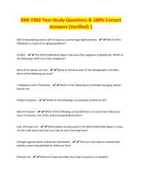 RMI 2302 Test Study Questions and Answers