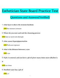 Esthetician State Board Practice Test 2026 | Verified Questions & Answers | A+