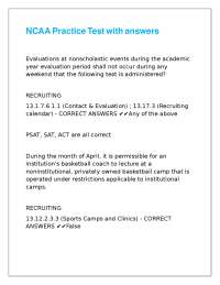 NCAA Recruiting Rules Practice Test with Answers