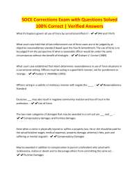 SOCE Corrections Exam Q&A: 100% Correct & Verified
