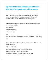 Florida Dental Exam Questions and Answers: ADEX & CDCA Practice