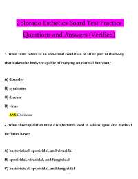 Colorado Esthetics Board Exam: Practice Questions and Answers