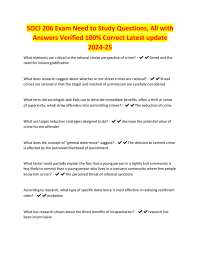 Sociology Exam Study Questions and Answers 2024-2025