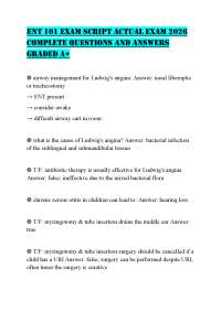 ENT 101 EXAM SCRIPT ACTUAL EXAM 2026 COMPLETE QUESTIONS AND ANSWERS GRADED A+