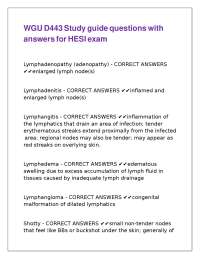 Lymph Node and Musculoskeletal Assessment: Questions and Answers