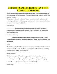 Criminology Exam 6: Questions and Answers