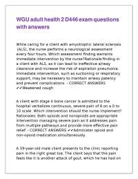 Medical Exam Questions and Answers: ALS and Gout