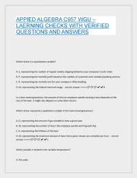 Applied Algebra Learning Checks: Questions and Answers