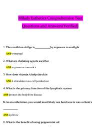 Milady Esthetics Comprehensive Test: Q&A for Estheticians
