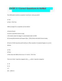 CVOR Exam Questions and Answers 2026