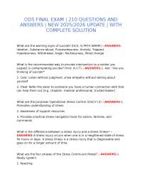 ODS FINAL EXAM | 210 QUESTIONS AND ANSWERS | NEW 2025/2026 UPDATE | WITH COMPLETE SOLUTION