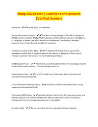 Emergency Standing Orders (ESO) Exam 2: Questions and Answers
