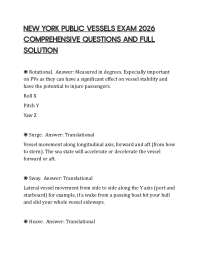 NEW YORK PUBLIC VESSELS EXAM 2026 COMPREHENSIVE QUESTIONS AND FULL SOLUTION