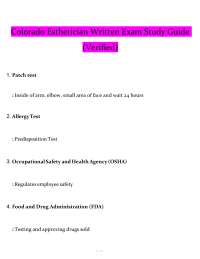 Esthetician Exam Study Guide: Key Concepts and Definitions