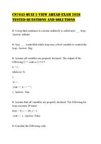 CS7643 QUIZ 5 VIEW AHEAD EXAM 2026 TESTED QUESTIONS AND SOLUTIONS