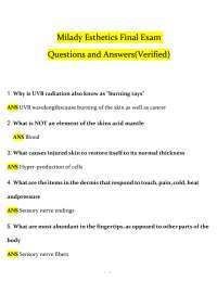 Milady Esthetics Final Exam: Q&A Study Guide