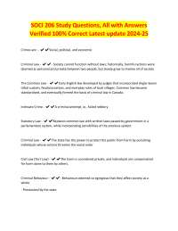 Sociology 206 Study Questions and Answers