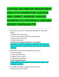 Destination Management Executive Examination Q&A 2026