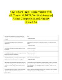 CST Exam Prep (Board Vitals) with all Correct & 100% Verified Answers| Actual Complete Ex