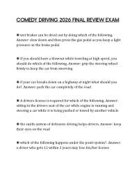 COMEDY DRIVING 2026 FINAL REVIEW EXAM