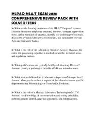MLPAO MLA/T EXAM 2026 COMPREHENSIVE REVIEW PACK WITH SOLVED ITEMS