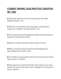 COMEDY DRIVING 2026 PRACTICE QUESTION SET ONE
