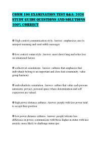 COMM 190 EXAMINATION TEST Q&A: 2026 STUDY GUIDE QUESTIONS AND SOLUTIONS 100% CORRECT
